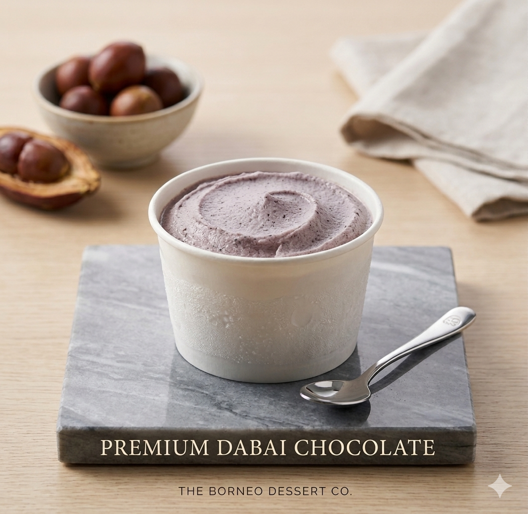 Dabai ice cream — no-churn Borneo black olive ice cream made with SFE Dabai Paste